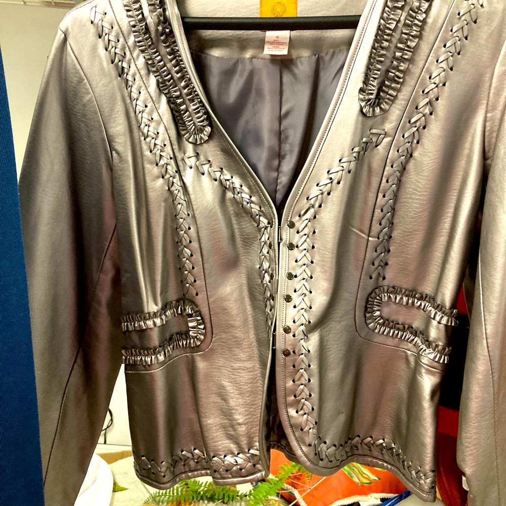 Silver faux leather jacket